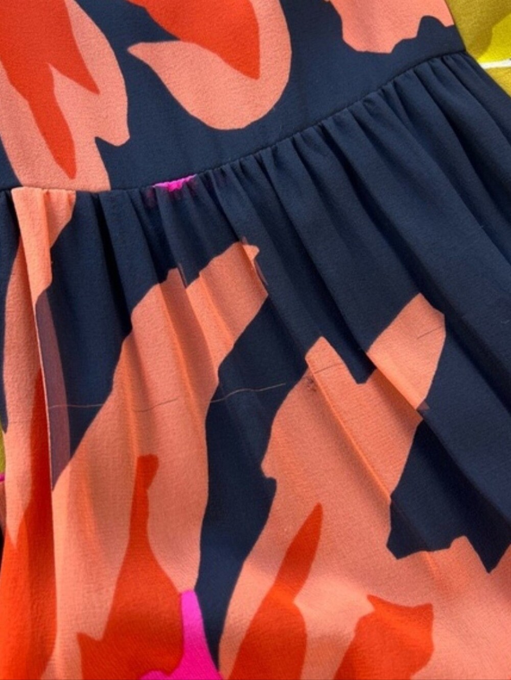 TRINA TURK navy coral pink tropical print silk maxi dress - Picture 7 of 7